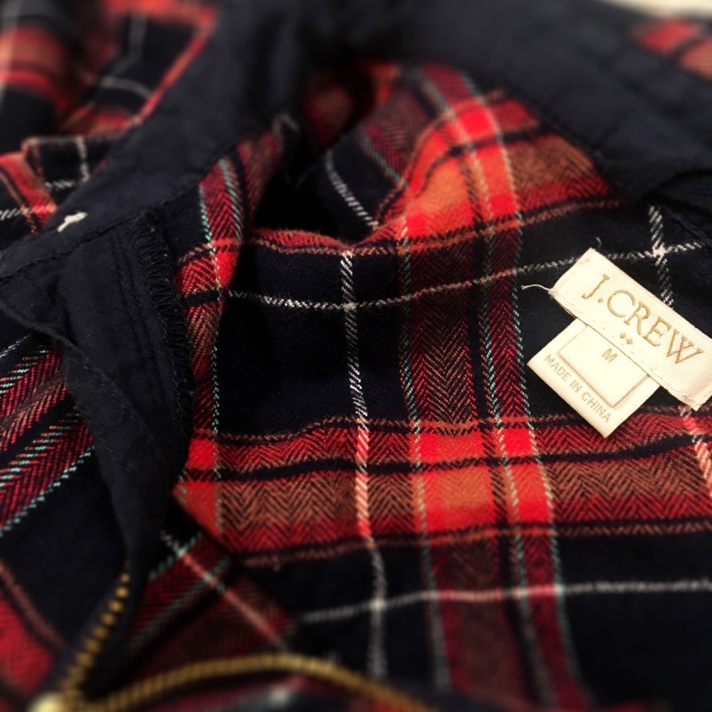 J crew flannel 1/2 zip up